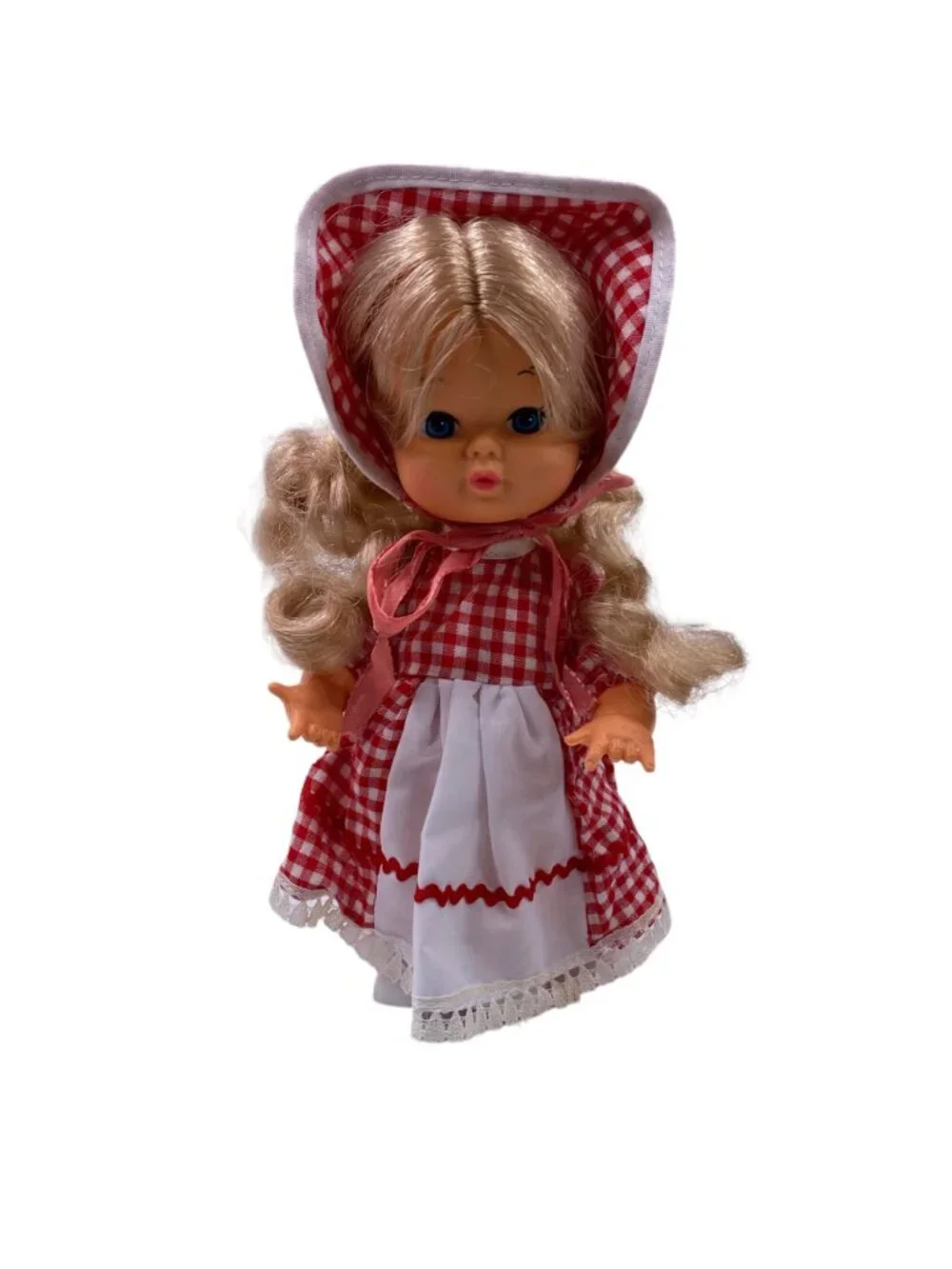 Vintage 70s Kelloggs Advertising Doll Sweetheart of the Corn Farm 9.5" Red Dress - Picture 2 of 12